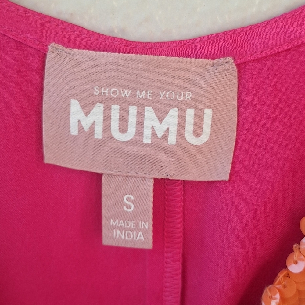 Show Me Your Mumu Satin Sequin Pink Top Or Dress Adjustable Straps Size S NWT - Picture 5 of 9